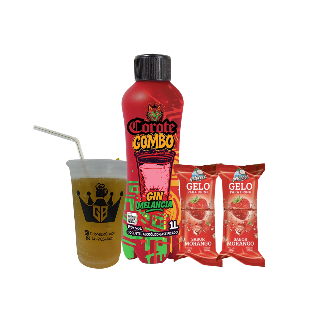 corote combo sabor gin melancia + 2 gelos - 2 copos  (Cópia)