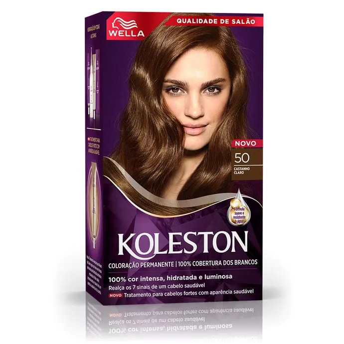 COLORAÇÃO TINTURA KOLESTON 50 CASTANHO CLARO