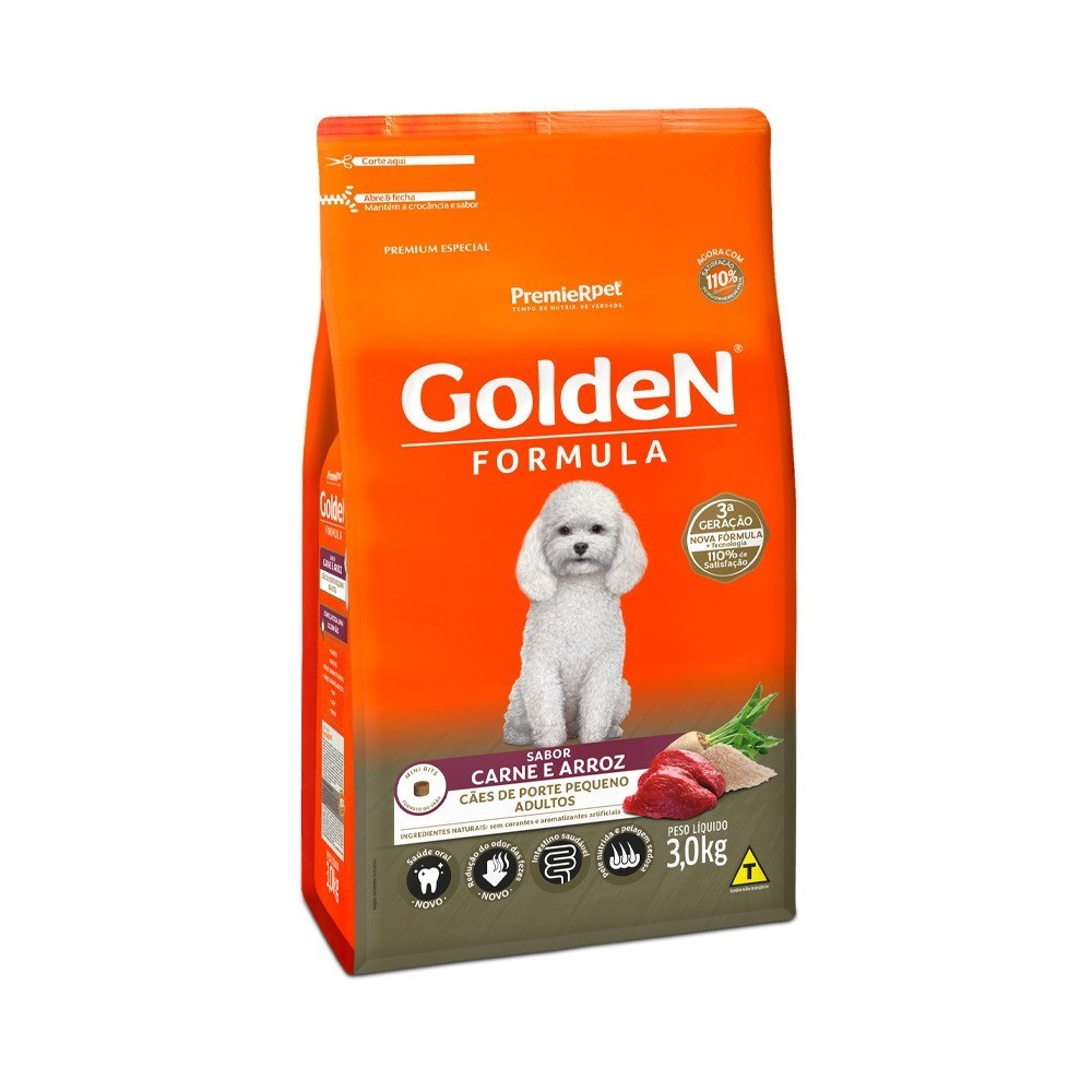 Golden Adulto Pequenas e Minis Carne e Arroz 