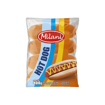 PAO CACHORRO QUENTE HOT DOG C/8 MILANI 400G