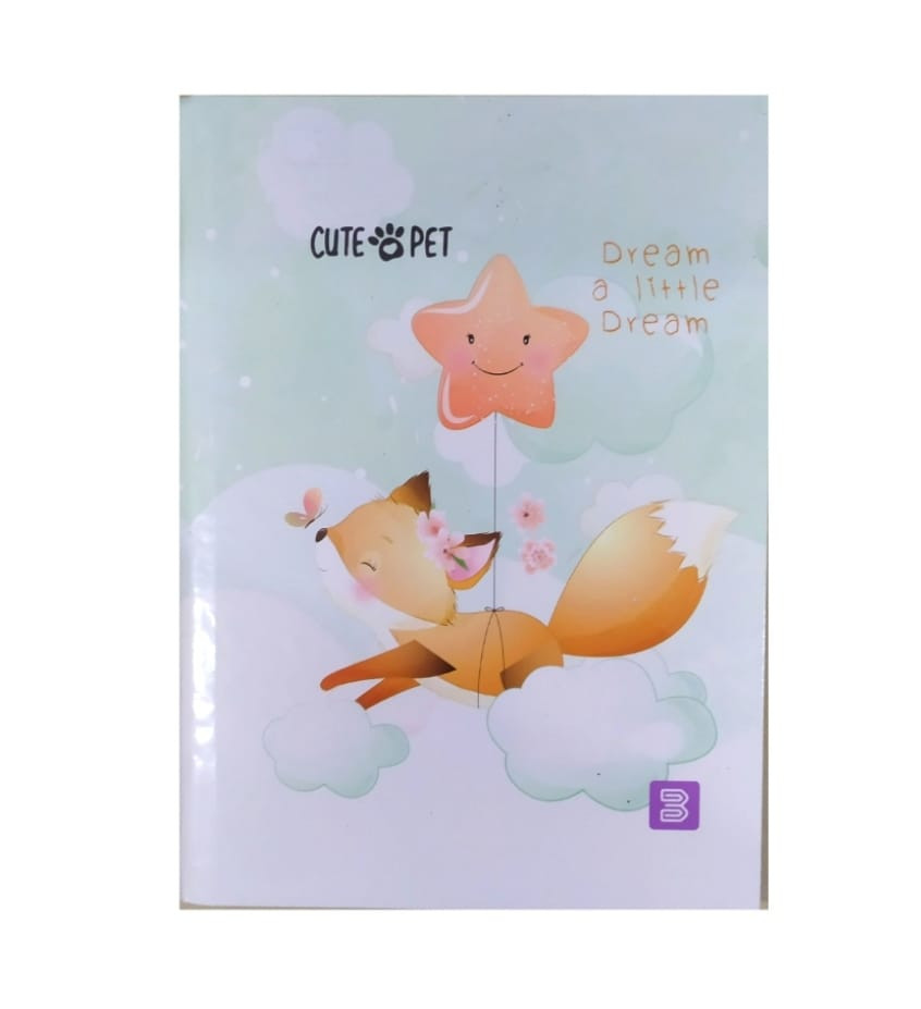 CADERNO SEM PAUTA COSTURADO 96FLS FEM. CUTE PET