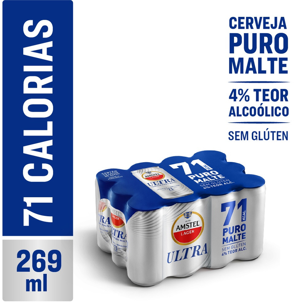 Amstel Ultra 269ml - Fardo de 12 unidades 