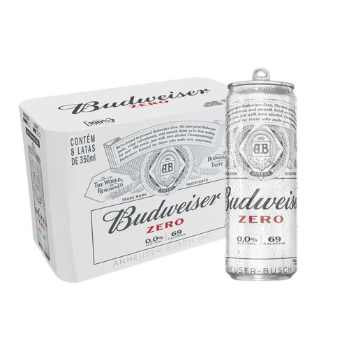 CERVEJA BUDWEISER ZERO C/8 UNIDADE 350ML
