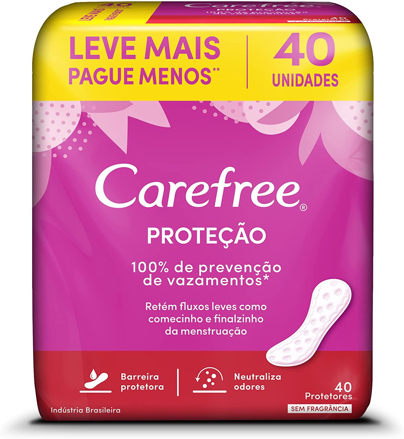 PROTETOR DIARIO CAREFREE PROTEÇAO S/ FRAGRANCIA C/40UN