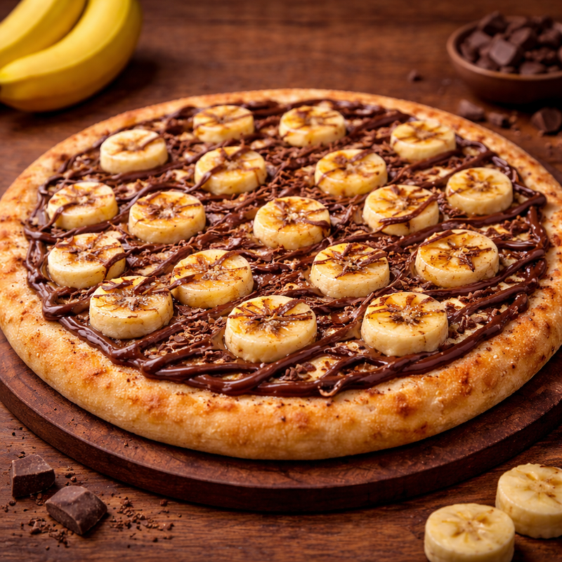PIZZA DOCE BANANA C/ CHOCOLATE NORMAL
