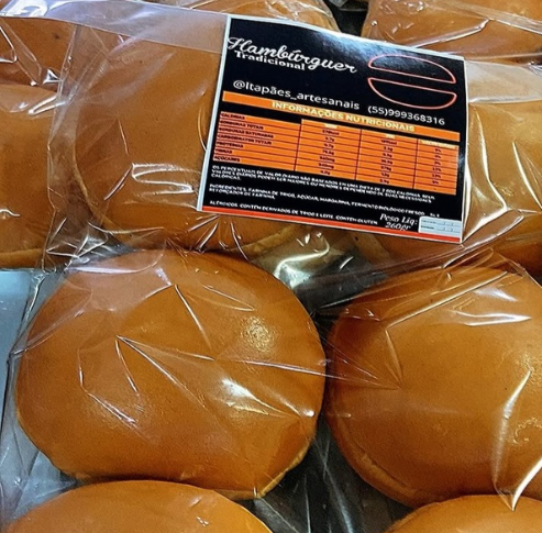 PAO DE HAMBURGUER TRADICIONAL 12CM - 6UN