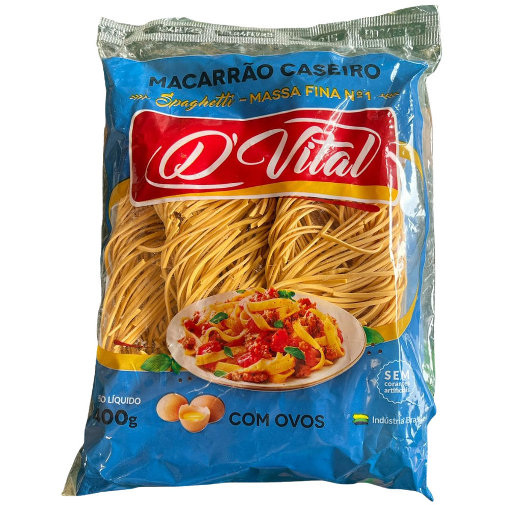 MACARRAO CASEIRO D´VITAL C/ OVOS "FINA" 400G
