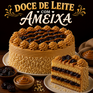 BOLO DOCE DE LEITE COM AMEIXA