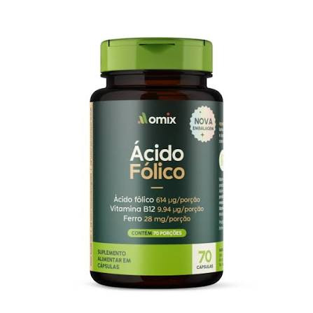 Ac.Folico Ferro E Vit B12 Omix 70 Caps