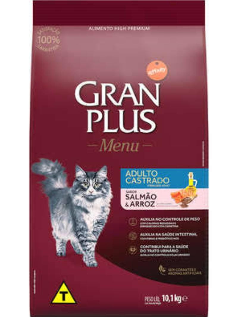 Gran Plus Gatos Castrados 10Kg Sabor Salmão