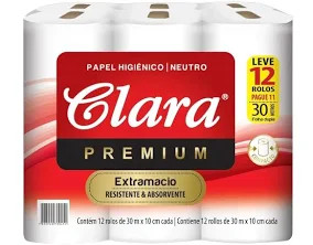 Papel hig clara premium c/12 30m f dupla 