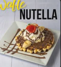 waffles nutela ou doce de leite 