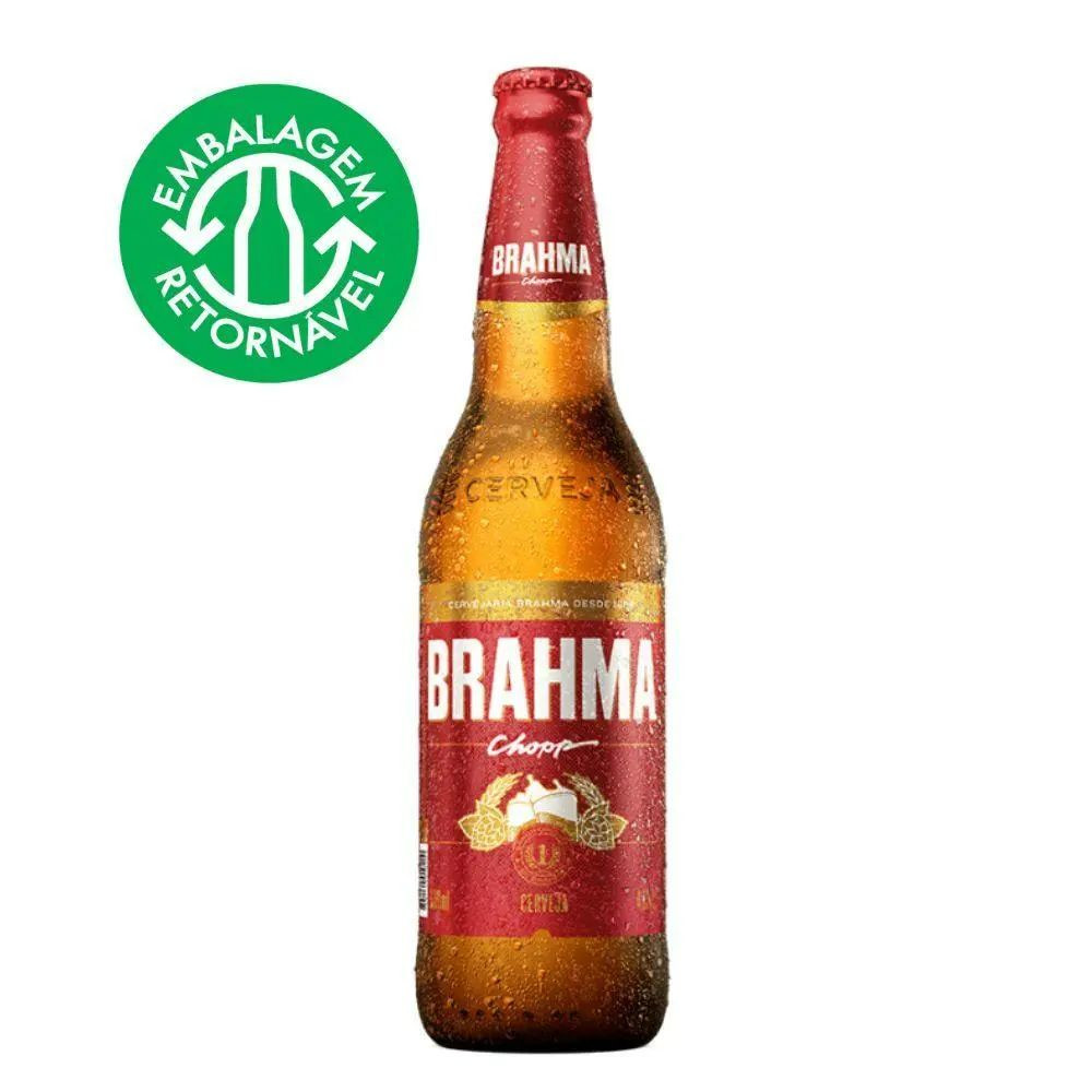 CERVEJA BRAHMA CHOPP GF 600ML APENAS O LIQUIDO