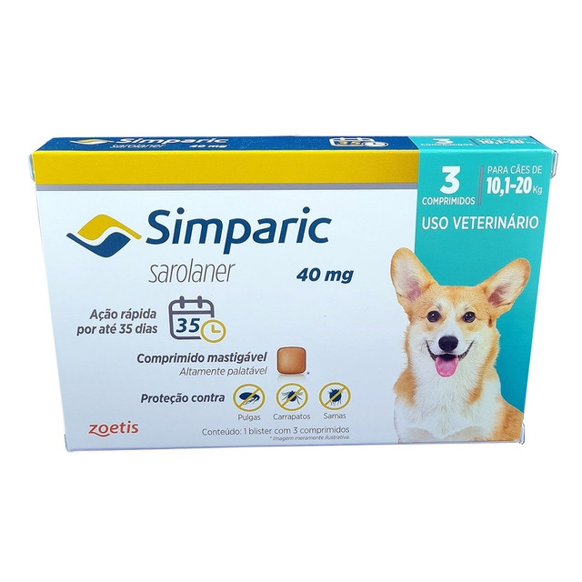Simparic 10.1 a 20 kg - 3 Tabletes