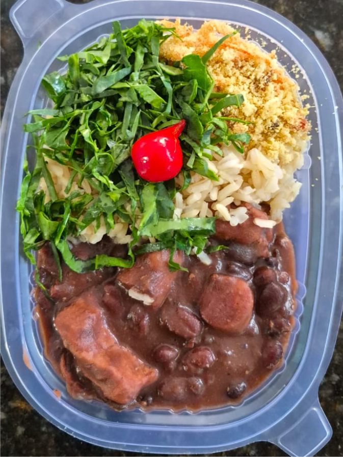 FEIJOADA C/ ARROZ INTEGRAL 220 GRAMAS Congelado.