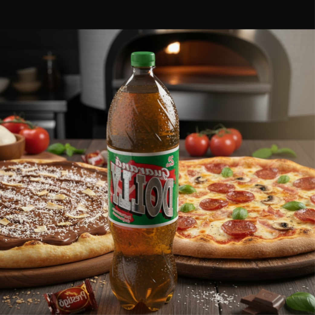 2 Pizzas Grandes  + Refrigerante 2L Dolly