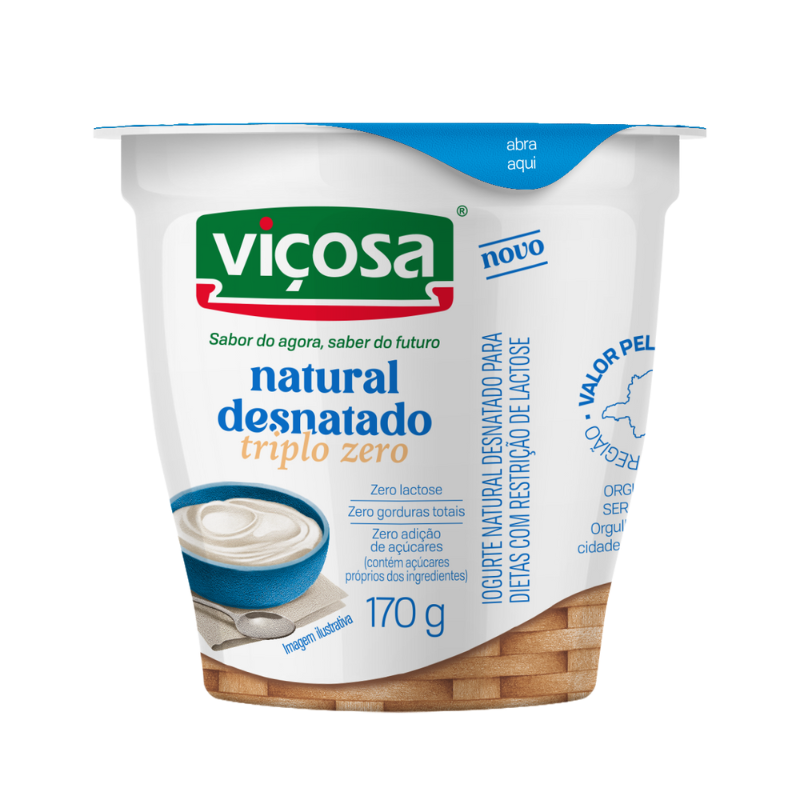 IOGURTE NATURAL DESNATADO VIÇOSA TRIPLO ZERO 170g