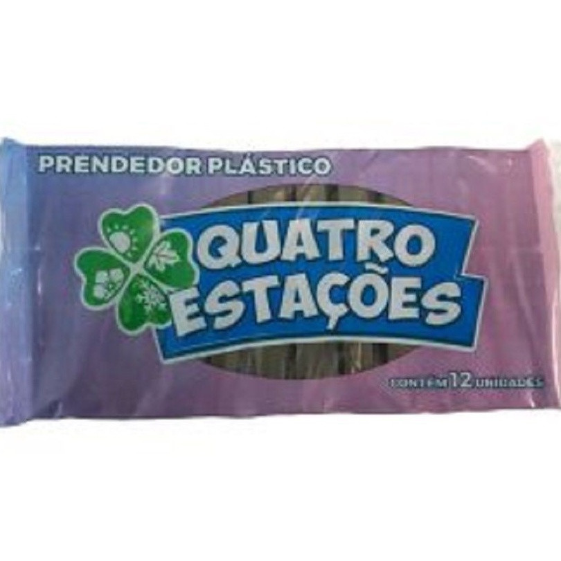 PRENDEDOR P/ROUPAS 4 ESTAÇOES PLASTICO GRANDE C/12UN