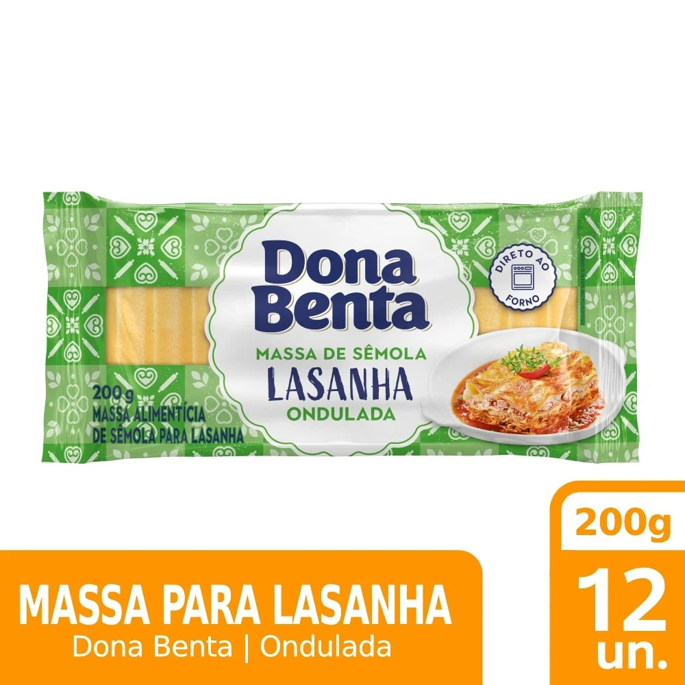 Macarrão para lasanha dona Benta 200g
